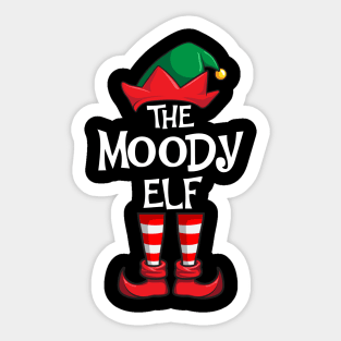Moody Elf Matching Family Christmas Sticker